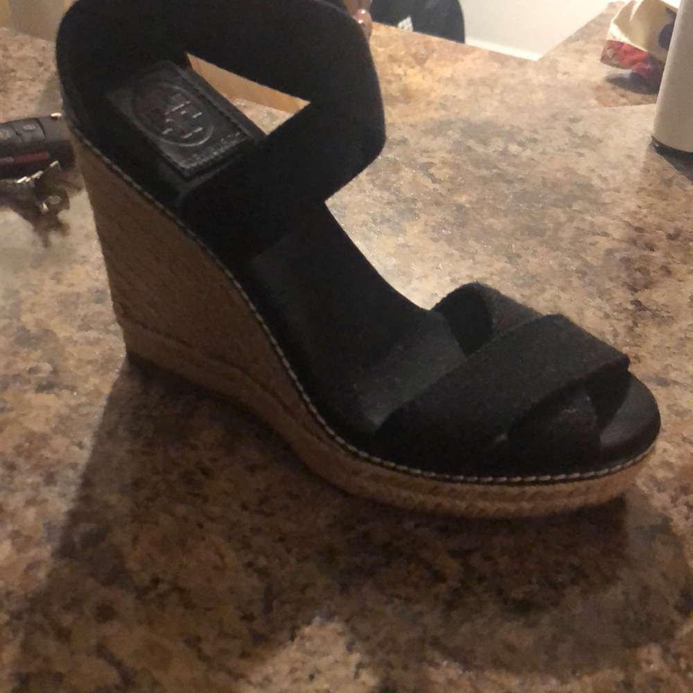 Tory Burch straw wedges